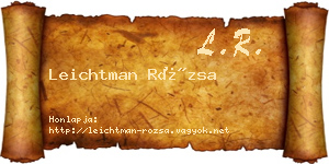 Leichtman Rózsa névjegykártya